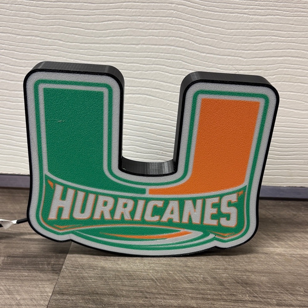 Miami Hurricanes U Logo Lighted Sign